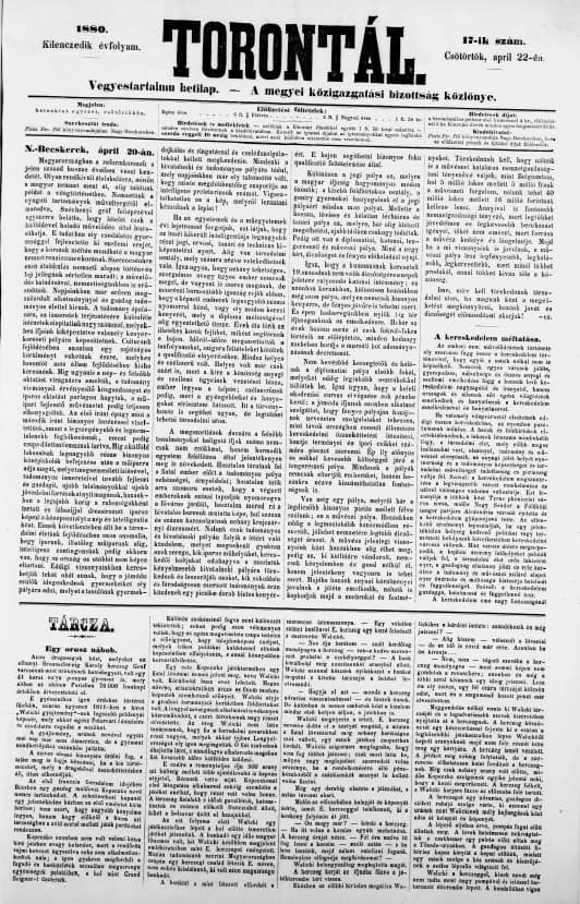 Torontál, 9. évf. 1880. április 22. 17. sz.