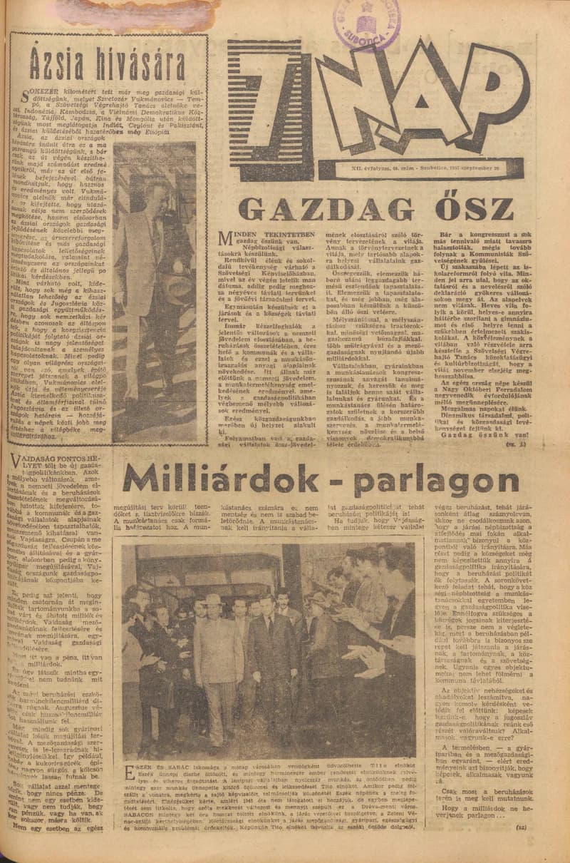 7 Nap, 12. évf. 1957. szeptember 29. 40. sz.