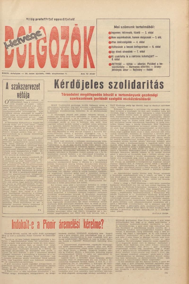 Dolgozók, 37. évf. 1983. szeptember 1. 35. sz.