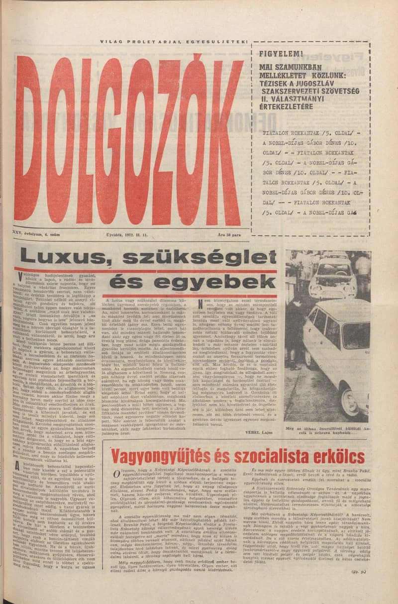 Dolgozók, 26. évf. 1972. február 11. 6. sz.