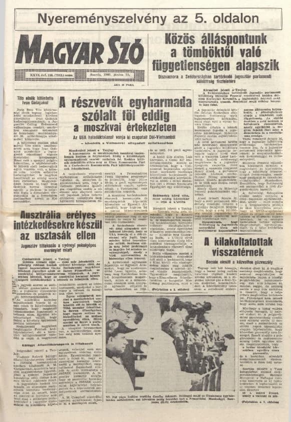 Magyar Szó, 26. évf. 1969. június 11. 158. sz. 1–16. oldal
