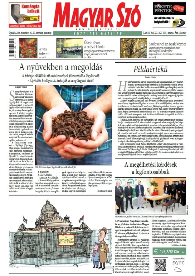 Magyar Szó, 73. évf. 2016. november 26. – 27. 277. sz. 1–44. oldal