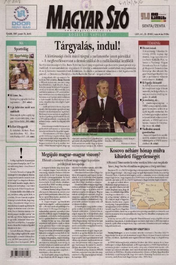 Magyar Szó, 64. évf. 2007. január 29. 23. sz. 1–12. oldal