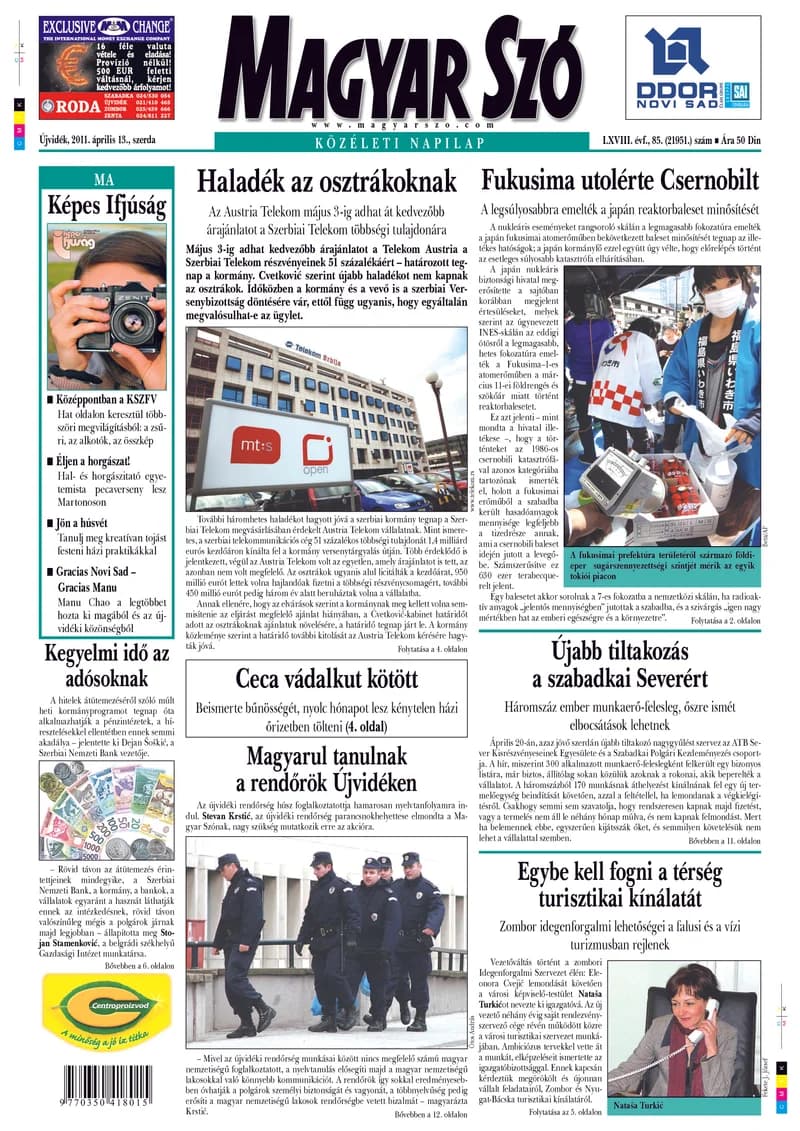 Magyar Szó, 68. évf. 2011. április 13. 85. sz. 1–20. oldal
