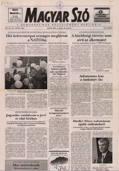 Magyar Szó, 59. évf. 2002. november 22. 277. sz. 1–16. oldal