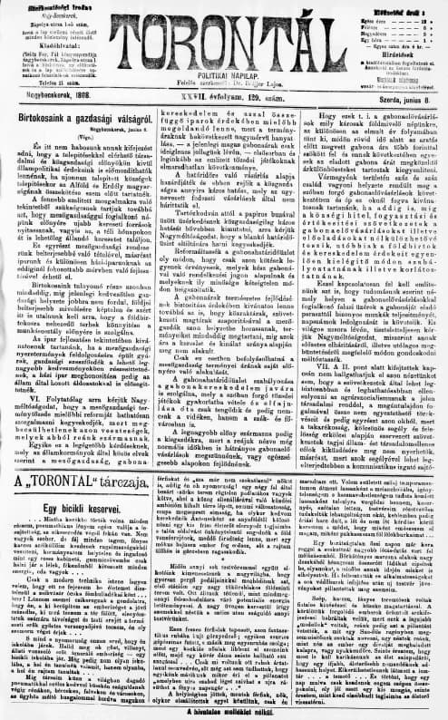 Torontál, 27. évf. 1898. június 8. 129. sz.