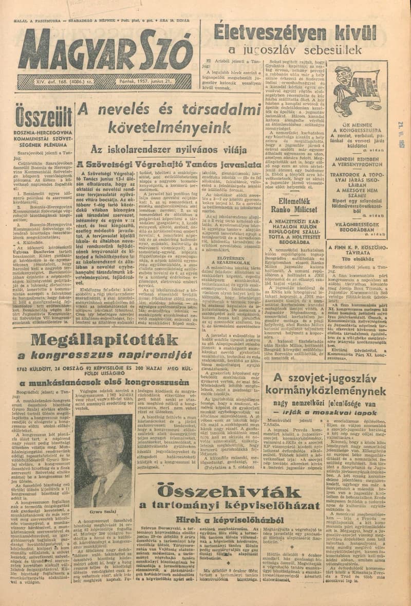 Magyar Szó, 14. évf. 1957. június 21. 168. sz. 1–10. oldal