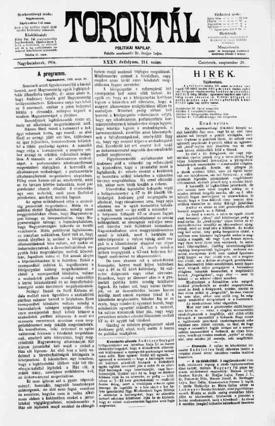 Torontál, 35. évf. 1906. szeptember 20. 214. sz.
