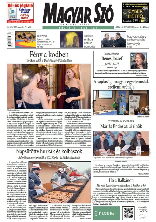 Magyar Szó, 74. évf. 2017. november 27. 277. sz. 1–20. oldal
