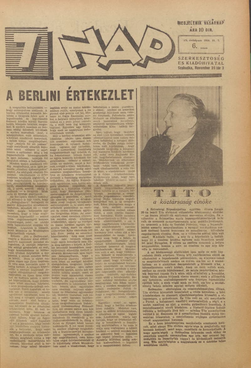 7 Nap, 9. évf. 1954. február 7. 6. sz. 1–16. oldal