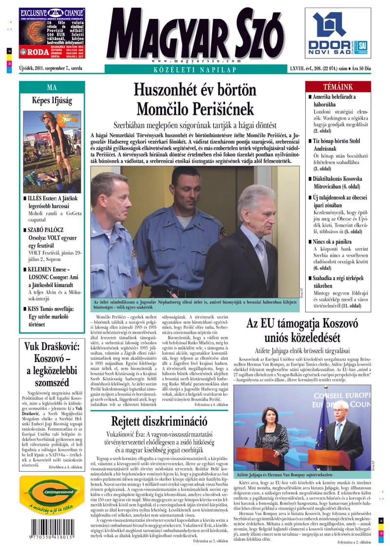 Magyar Szó, 68. évf. 2011. szeptember 7. 208. sz. 1–20. oldal