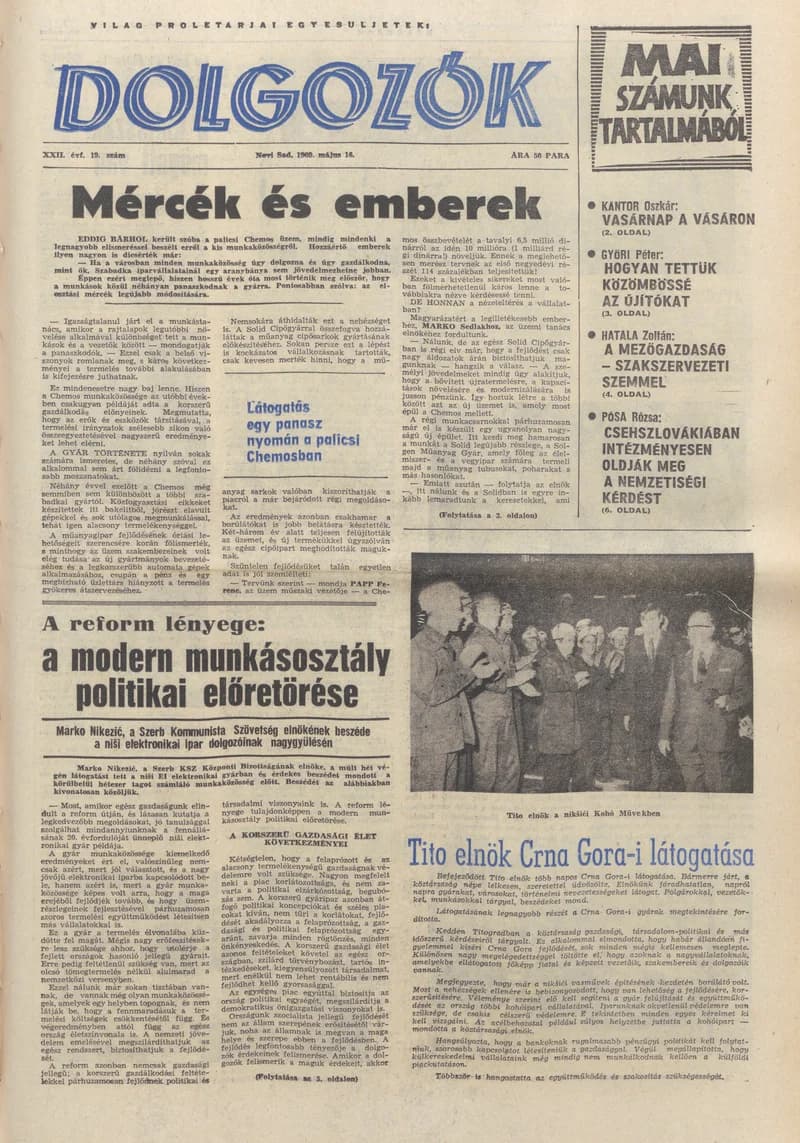 Dolgozók, 23. évf. 1969. május 16. 19. sz.