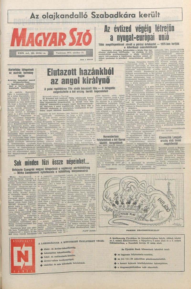 Magyar Szó, 29. évf. 1972. október 22. 292. sz. 1–28. oldal