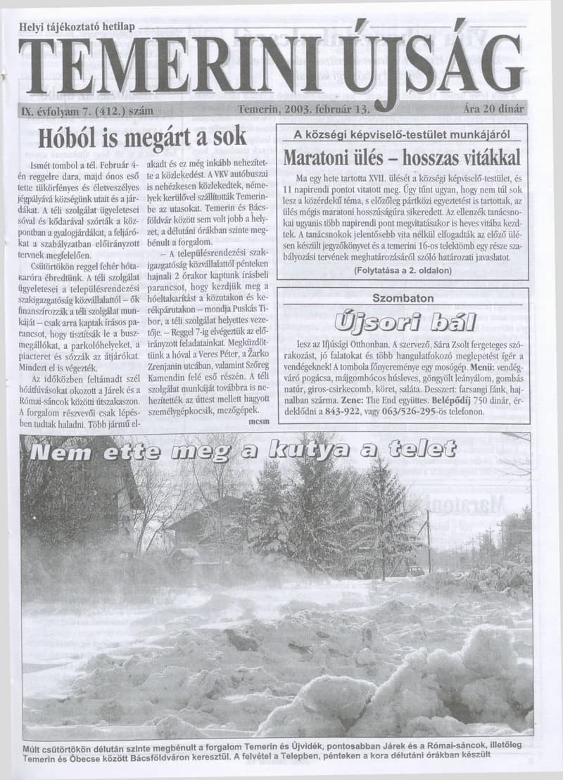 Temerini Újság, 9. évf. 2003. február 13. 7. sz.