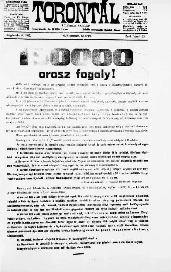 Torontál, 44. évf. 1915. február 23. 43. sz.