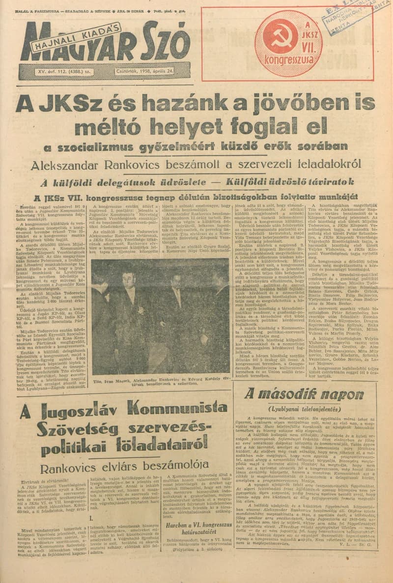Magyar Szó, 15. évf. 1958. április 24. 112. sz. 1–12. oldal