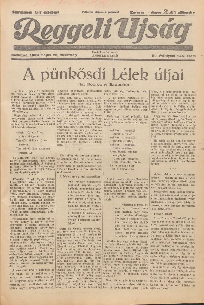 Reggeli Újság, 20. évf. 1939. május 28. 146. sz.