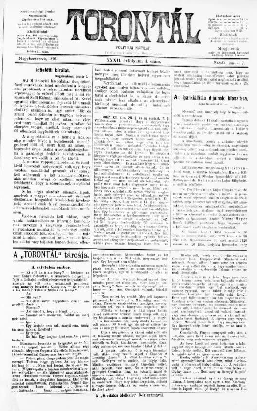Torontál, 32. évf. 1903. január 7. 4. sz.