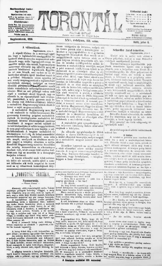 Torontál, 25. évf. 1896. július 6. 153. sz.