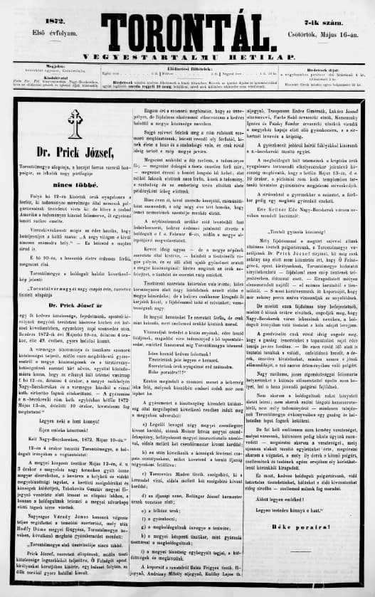 Torontál, 1. évf. 1872. május 9. 7. sz.