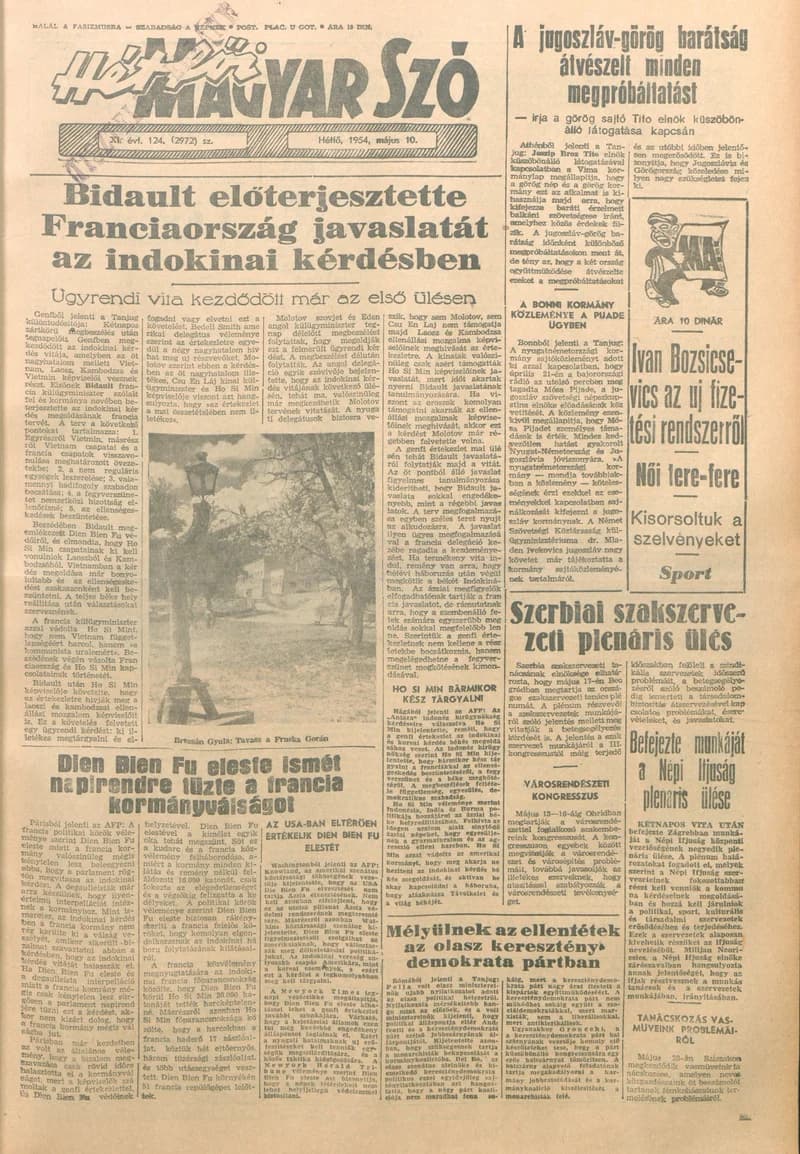 Magyar Szó, 11. évf. 1954. május 10. 124. sz. 1–6. oldal