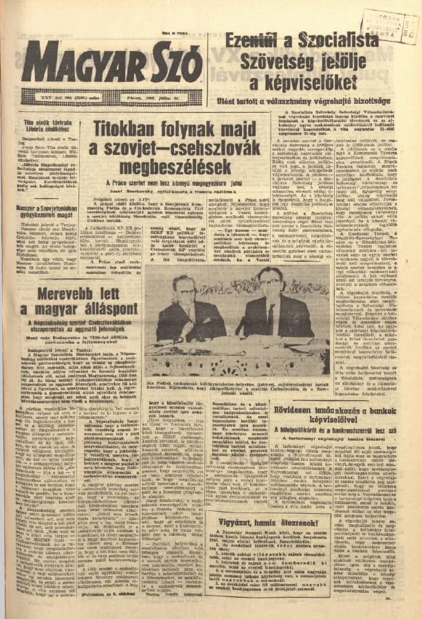 Magyar Szó, 25. évf. 1968. július 26. 204. sz. 1–10. oldal