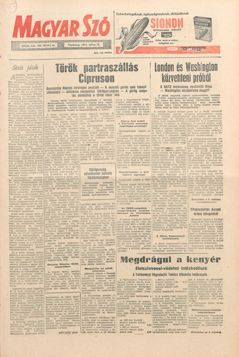 Magyar Szó, 31. évf. 1974. július 21. 198. sz. 1–28. oldal