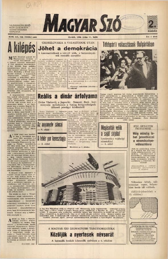 Magyar Szó, 47. évf. 1990. június 11. 158. sz. 1–20. oldal