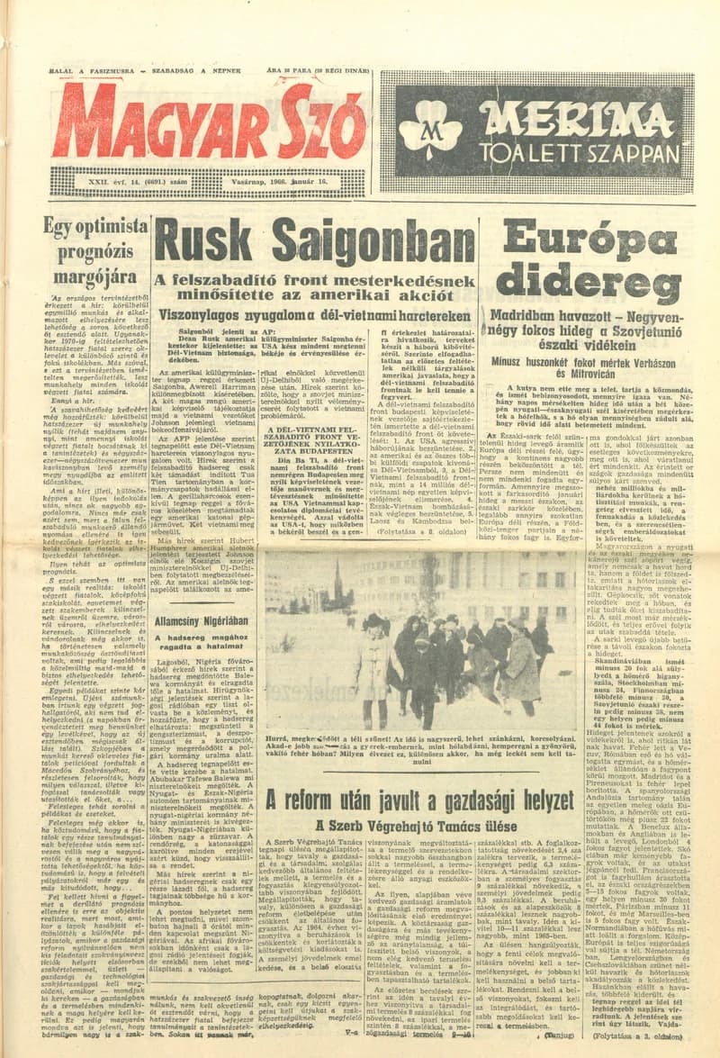 Magyar Szó, 23. évf. 1966. január 16. 14. sz.