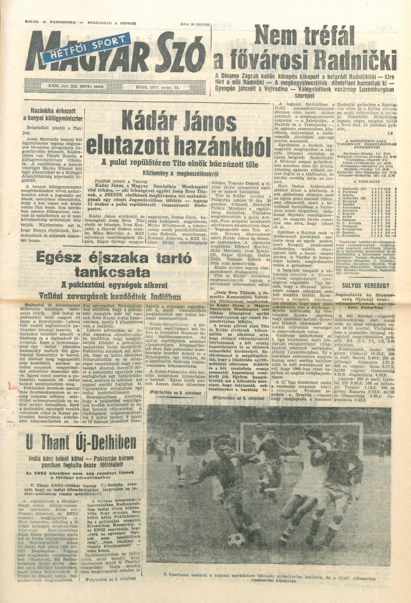 Magyar Szó, 22. évf. 1965. szeptember 13. 252. sz. 1–16. oldal