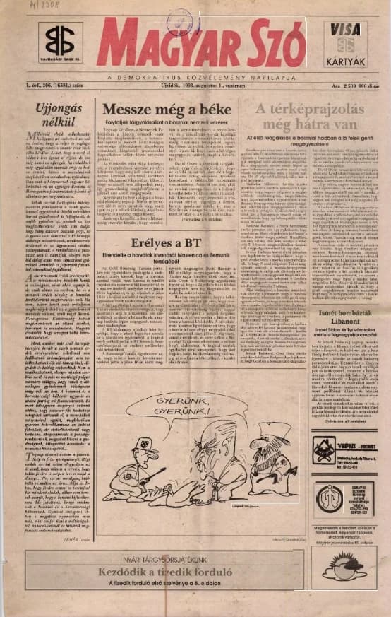 Magyar Szó, 50. évf. 1993. augusztus 1. 206. sz. 1–24. oldal