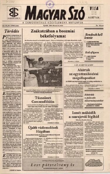 Magyar Szó, 52. évf. 1995. február 14. 36. sz. 1–16. oldal