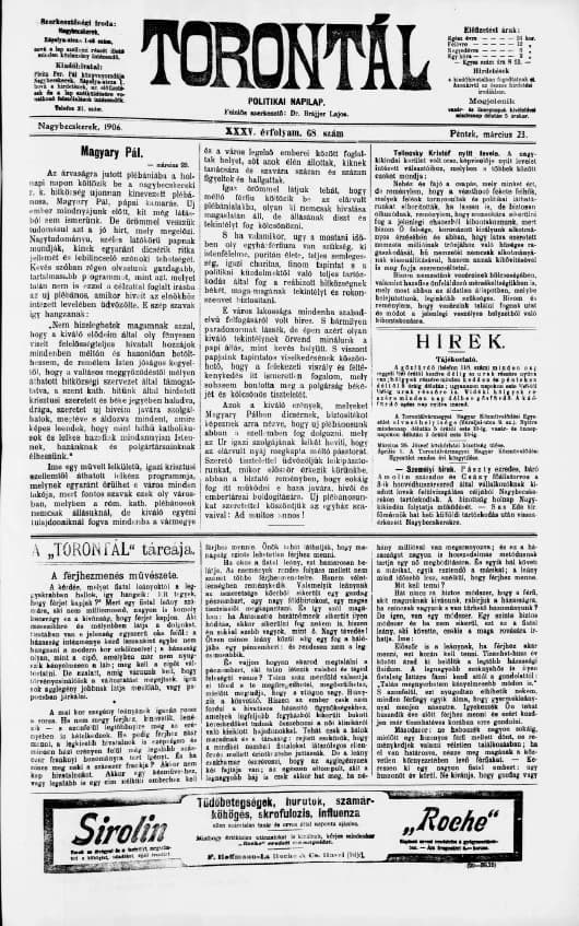 Torontál, 35. évf. 1906. március 23. 68. sz.