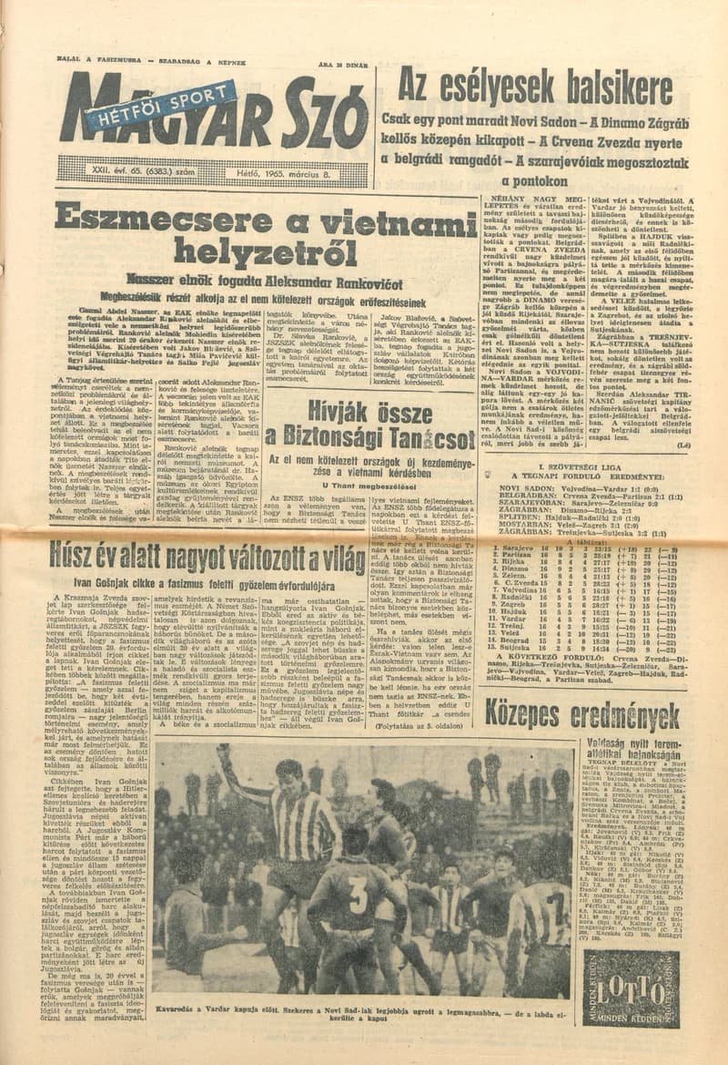 Magyar Szó, 22. évf. 1965. március 8. 65. sz. 1–16. oldal