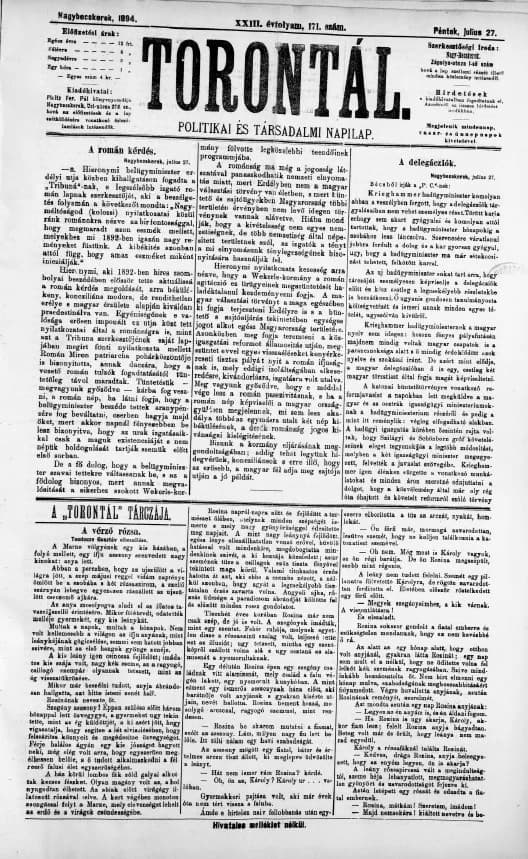 Torontál, 23. évf. 1894. július 27. 171. sz.
