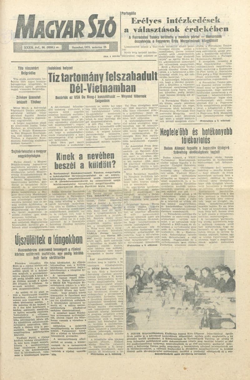 Magyar Szó, 32. évf. 1975. március 29. 86. sz.