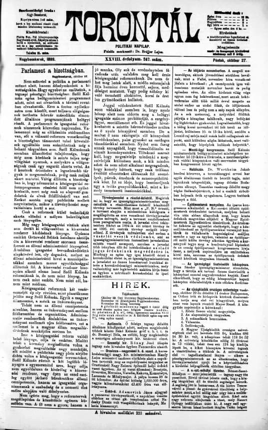 Torontál, 28. évf. 1899. október 27. 247. sz.