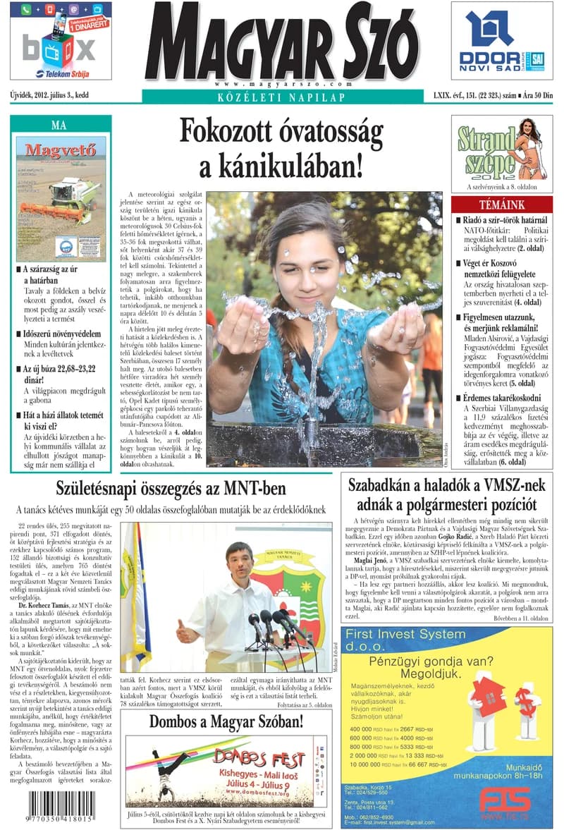 Magyar Szó, 69. évf. 2012. július 3. 151. sz. 1–20. oldal