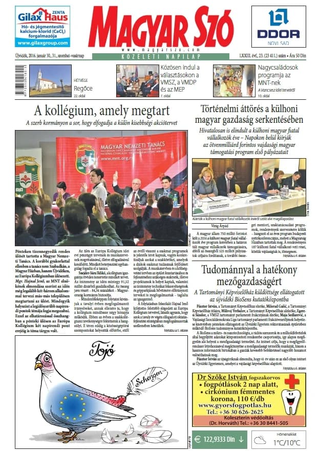 Magyar Szó, 73. évf. 2016. január 30. – 31. 23. sz. 1–48. oldal