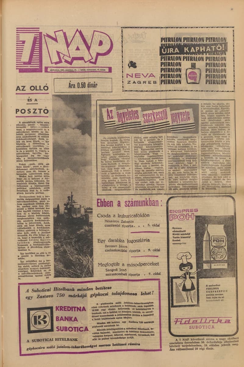 7 Nap, 22. évf. 1967. október 27. 44. sz. 1–20. oldal