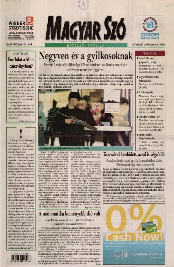 Magyar Szó, 65. évf. 2008. június 20. 140. sz. 1–20. oldal