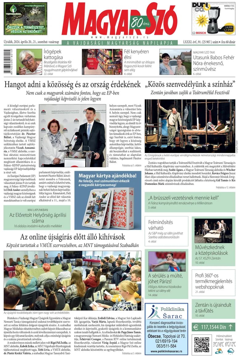 Magyar Szó, 81. évf. 2024. április 20. – 21. 91. sz. 1–32. oldal