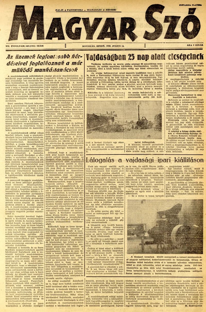 Magyar Szó, 7. évf. 1950. július 10. 162. sz. 1–4. oldal