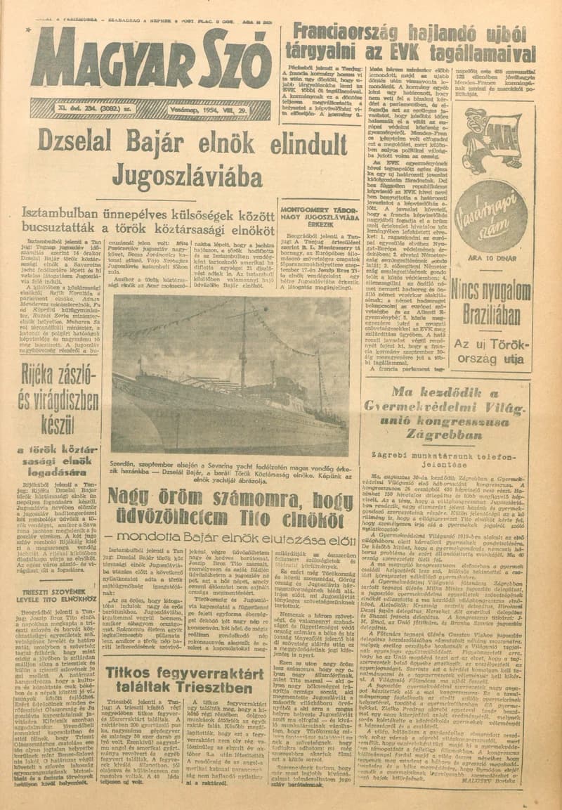 Magyar Szó, 11. évf. 1954. augusztus 29. 234. sz. 1–14. oldal
