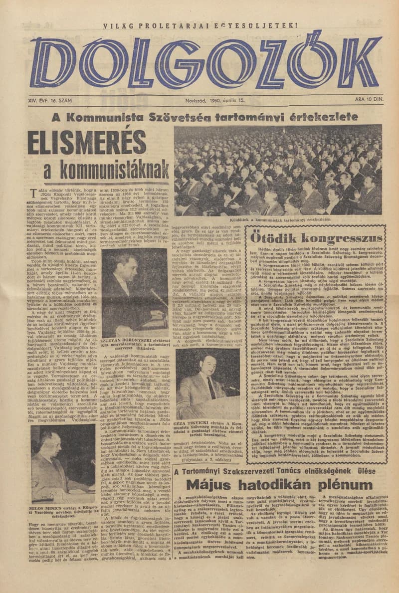Dolgozók, 14. évf. 1960. április 15. 16. sz.