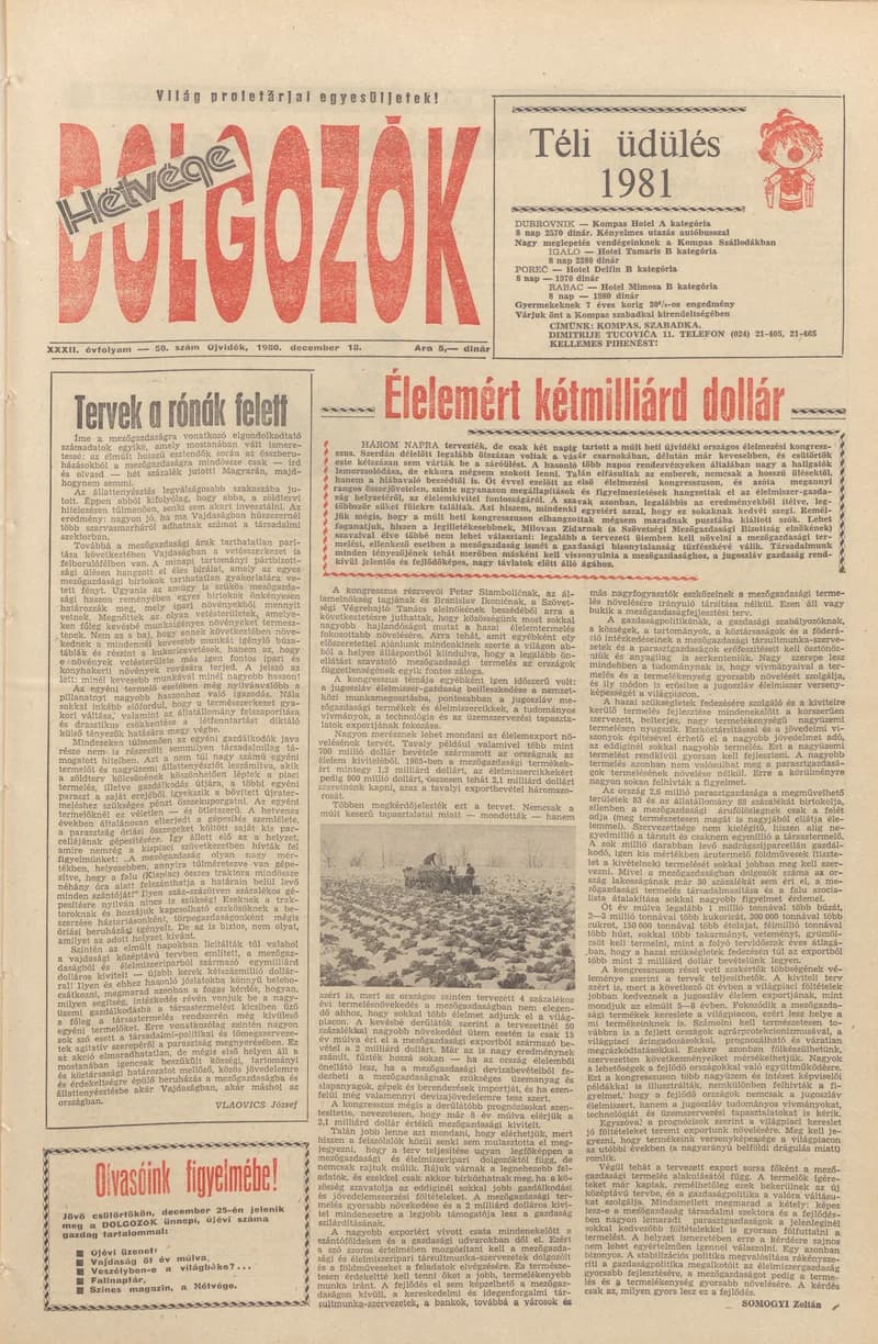 Dolgozók, 34. évf. 1980. december 18. 50. sz.