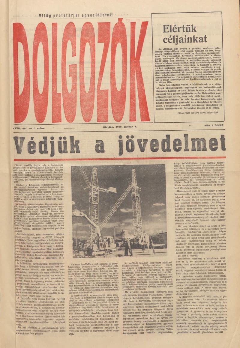 Dolgozók, 33. évf. 1979. január 4. 1. sz.