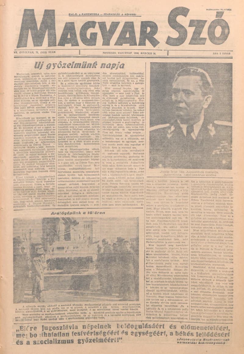 Magyar Szó, 7. évf. 1950. március 26. 73. sz. 1–4. oldal