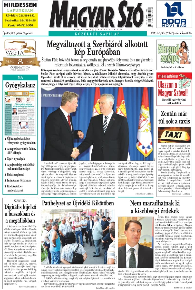 Magyar Szó, 70. évf. 2013. július 19. 165. sz. 1–16. oldal