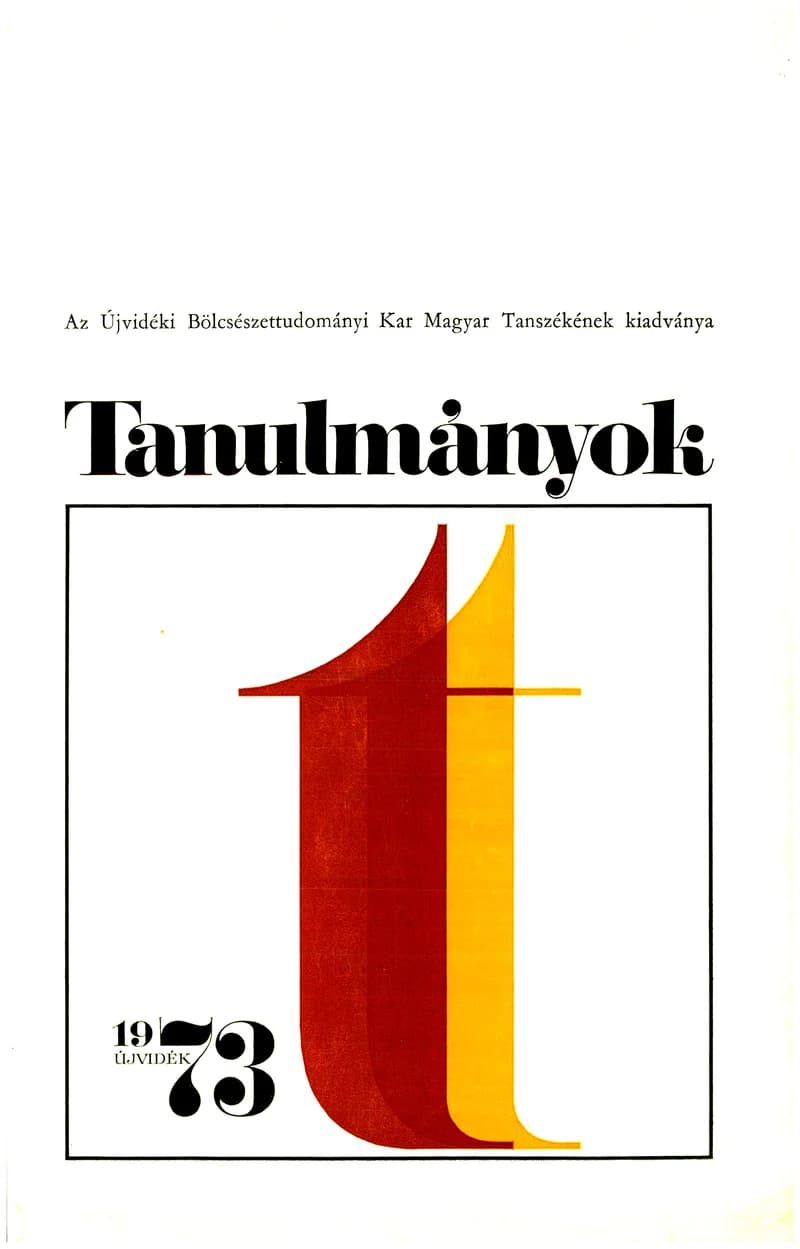 Tanulmányok, 5. évf. 1973. 6. sz. 1–254. oldal